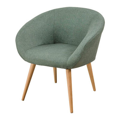 Wooden Sofa Single Seater Armchair Linen Fabric Classic Durable Upholstered