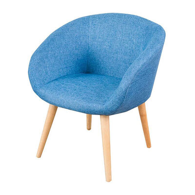 Wooden Sofa Single Seater Armchair Linen Fabric Classic Durable Upholstered