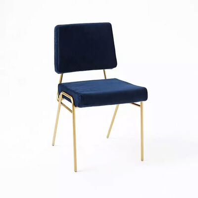 Comfortable OEM High Back Dining Chair Metal Legs Fashion Velvet
