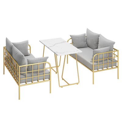 Breakfast Break Room Commercial Booth Seating Furniture Cafe Gold Stainless Steel