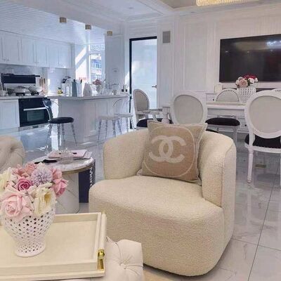 Leather Single Seater Armchair Single Person Couch Chair Lamb Lazy Lounge Sofa