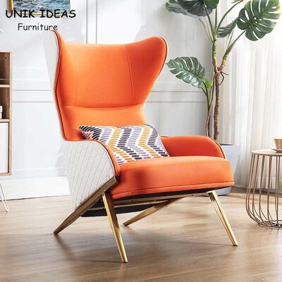 Nordic Wing Stainless Steel Armchair Lounge Single Chairs Eucalyptus Inner