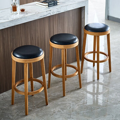 좋은 가격 Cheap Factory Price Leather Upholstery Wooden Bar Counter Stools 온라인으로