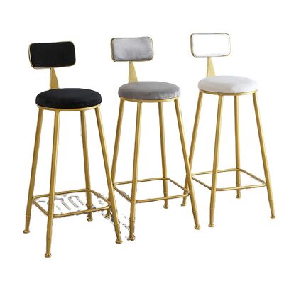 좋은 가격 Hot Sale Nordic Tall Cheap Counter Furniture Gold Metal Velvet Back Luxury Kitchen Modern High Stool Bar Chairs for Bar Table 온라인으로