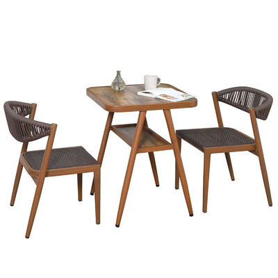 좋은 가격 실내 및 야외 가구 저장 공간 절약 라탄 정원 테이블 및 의자 온라인으로