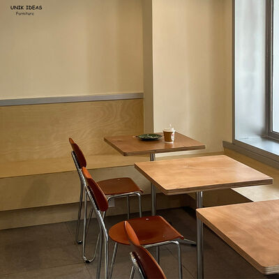 좋은 가격 우유 차 가게 목재 테이블과 의자 거실 금속 식탁과 의자 레스토랑 가구 목재 가구 세트 온라인으로