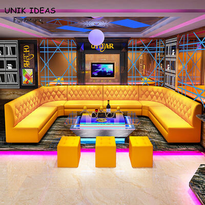 좋은 가격 큰 3 조각 가죽 Ｕ는 좁은 공간 KTV 사생활 카페테리아를 위한 단면별 카우치를 형성했습니다 온라인으로