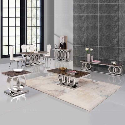 좋은 가격 현대 거실 스테인레스 강 커피 테이블 20 밀리미터는 식탁에 대리석 무늬를 넣습니다 온라인으로